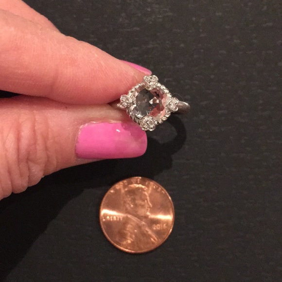 NWT Judith Ripka Sterling Silver, White Topaz Ring - Picture 6 of 7